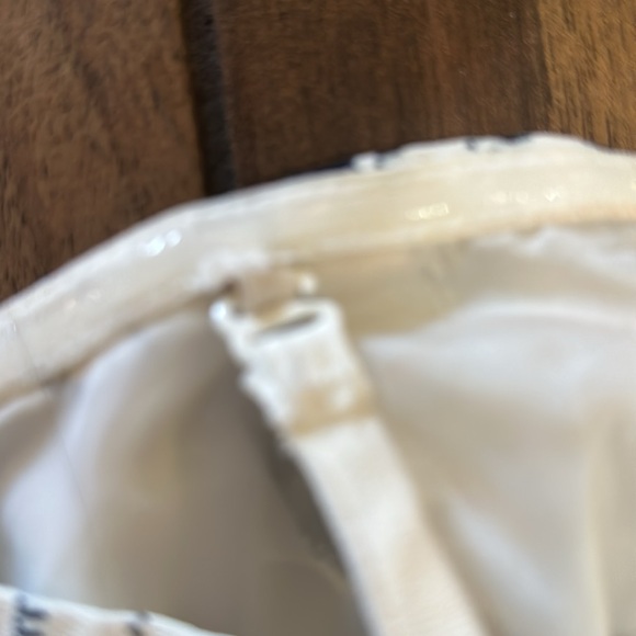 H&M jumpsuit white and blue striped size 8 cropped pant with or without strap - Picture 4 of 4